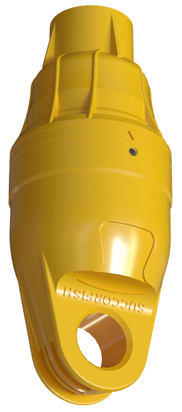 A yellow MyGearTag Device, used to track and locate Ghost Fishing Gear