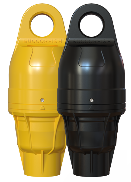 A picture of two MyGearTag devices, one yellow and one black